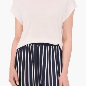 Halogen Ivory Crewneck Rib Sweater Top